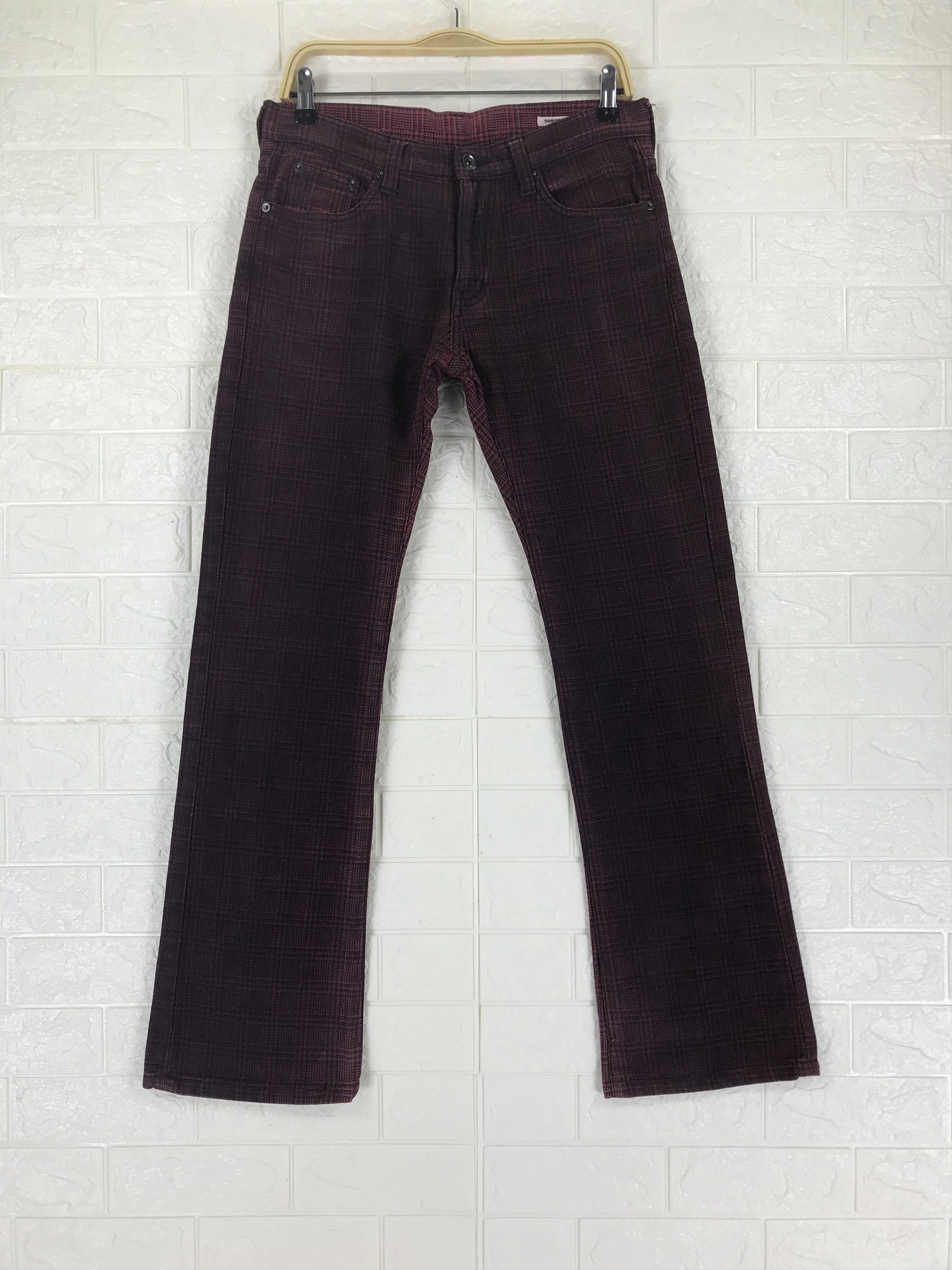 semanticdesign Vintage Semantic Design Plaid Flare Jeans Bell Bottom Denim Size US 32 / EU 48 - 1 Thumbnail