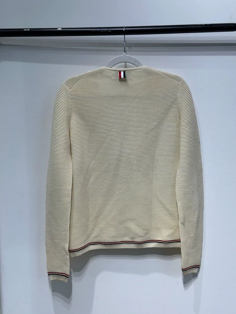 Thom Browne Thom Browne A beige knit cardigan Size US XS / EU 42 / 0 - 3 Thumbnail
