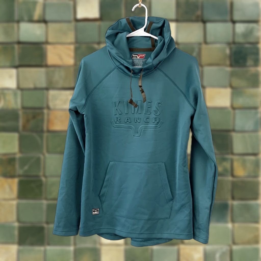 Vintage Kimes Ranch Women's Performance Hoodie Pullover Teal Embossed Logo Size M Size M / US 6-8 / IT 42-44 - 1 Thumbnail