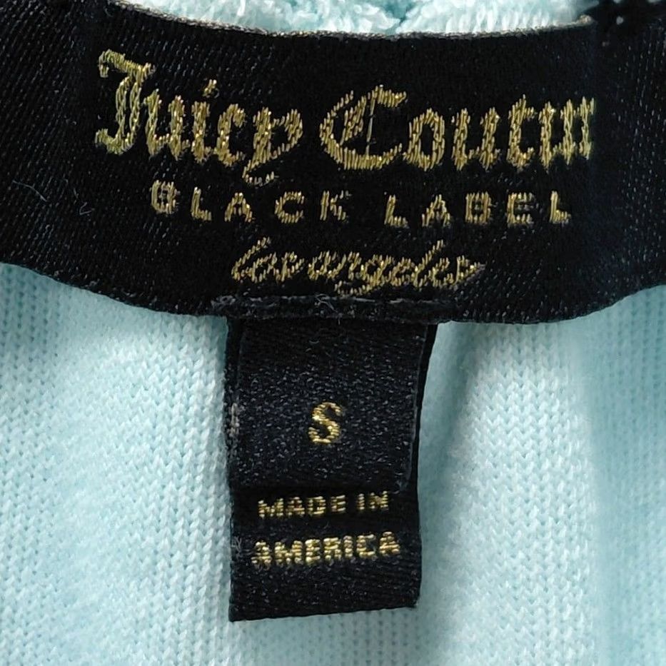 Juicy Couture Juicy Couture Black Label Off-Shoulder Top Blue Solid Knit Sleeveless S Womens Off the Shoulder Tie Straps Casual Ruffle 90s? Size S / US 4 / IT 40 - 5 Thumbnail
