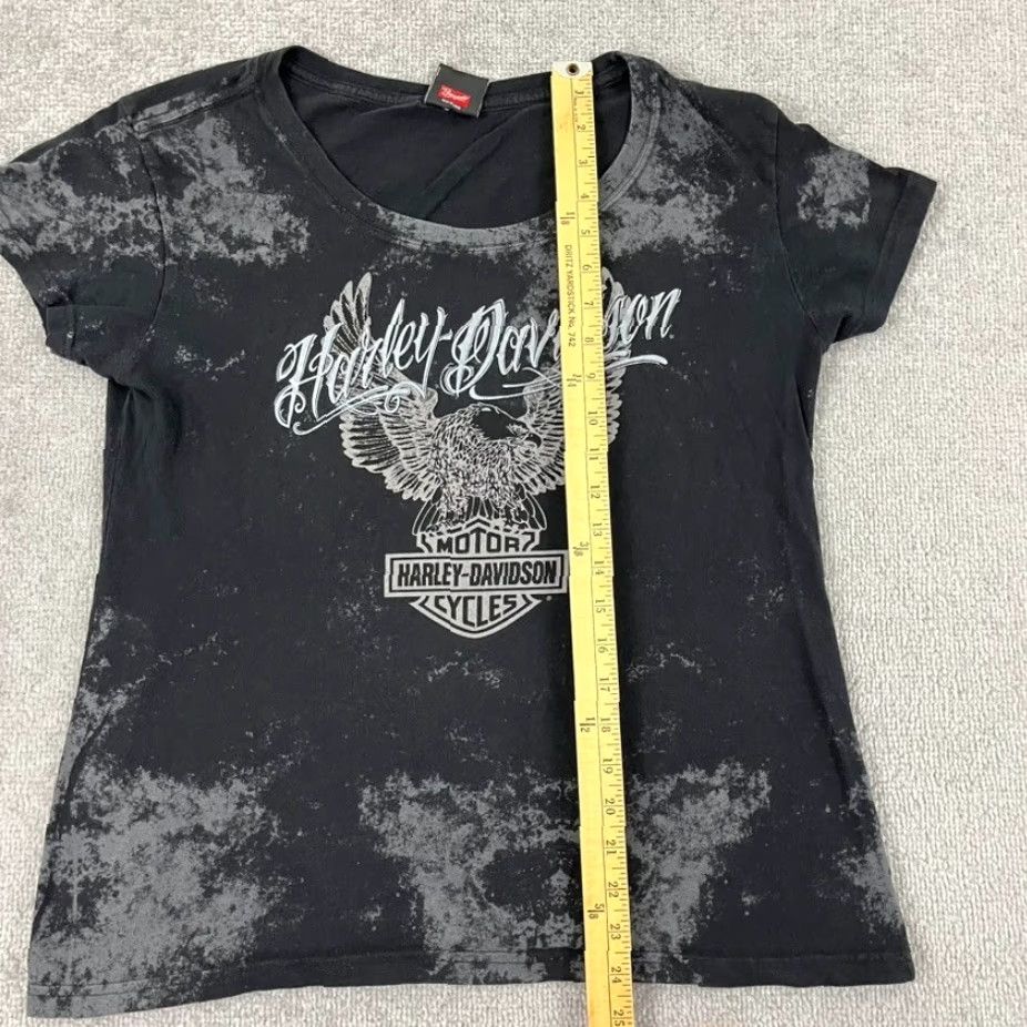 Harley Davidson Harley-Davidson Graphic Tee Womens Large Black White Biker Motorcycle Casual T-Shirt Size L / US 10 / IT 46 - 4 Thumbnail