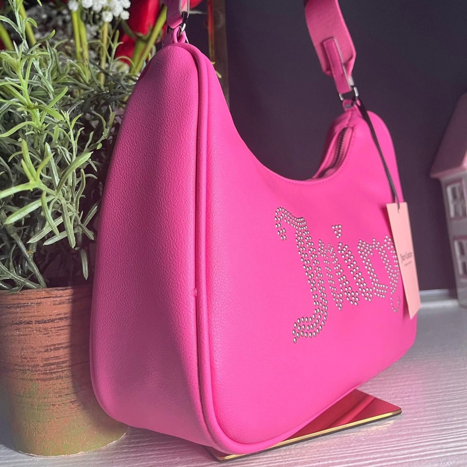 Juicy Couture Jeans Juicy Couture Obsession Crossbody Pink W/ Studded Logo Size ONE SIZE - 2 Thumbnail