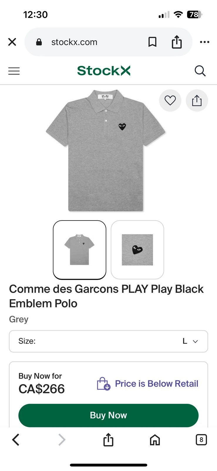 Comme des Garcons PLAY Comme Des Garcons Play Heart Polo Shirt Size US L / EU 52-54 / 3 - 11 Thumbnail