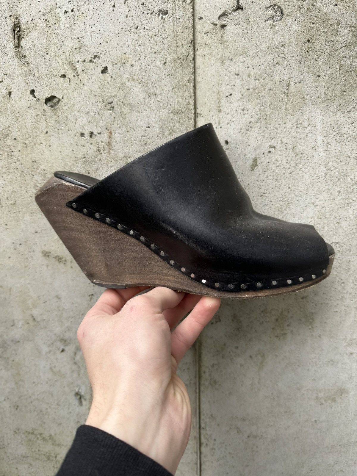 Rick Owens studded wedge clogs Size US 8 / IT 38 - 7 Thumbnail