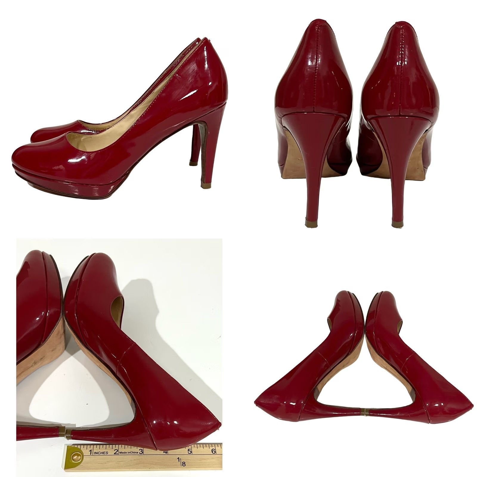 Cole Haan Cole Haan Red Patent Leather Pumps Chelsea Closed Toe Dress Heels Women's Sz 7 B Size M / US 6-8 / IT 42-44 - 8 Thumbnail