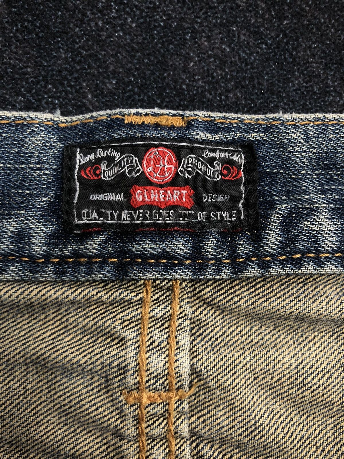 Hysteric Glamour Vintage GL Heart Mud Washed Distressed Jeans Size US 32 / EU 48 - 18 Thumbnail