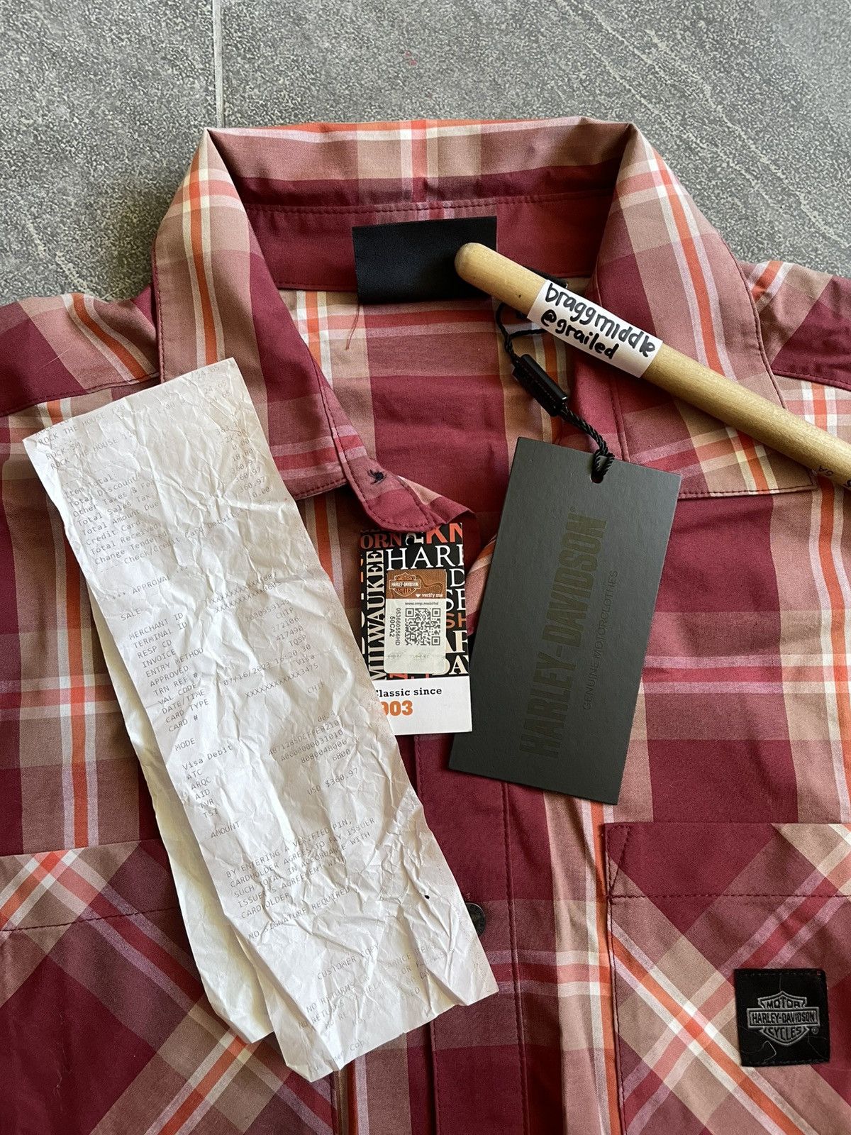Harley Davidson Harley Davidson Shirt Woven Red Plaid Original HD Museum Size US M / EU 48-50 / 2 - 6 Thumbnail