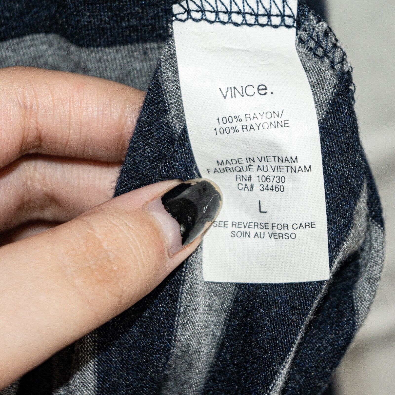 Vince VINCE Scoop Neck Dolman Sleeve Pullover Blouse Gray Navy Size L / US 10 / IT 46 - 8 Thumbnail
