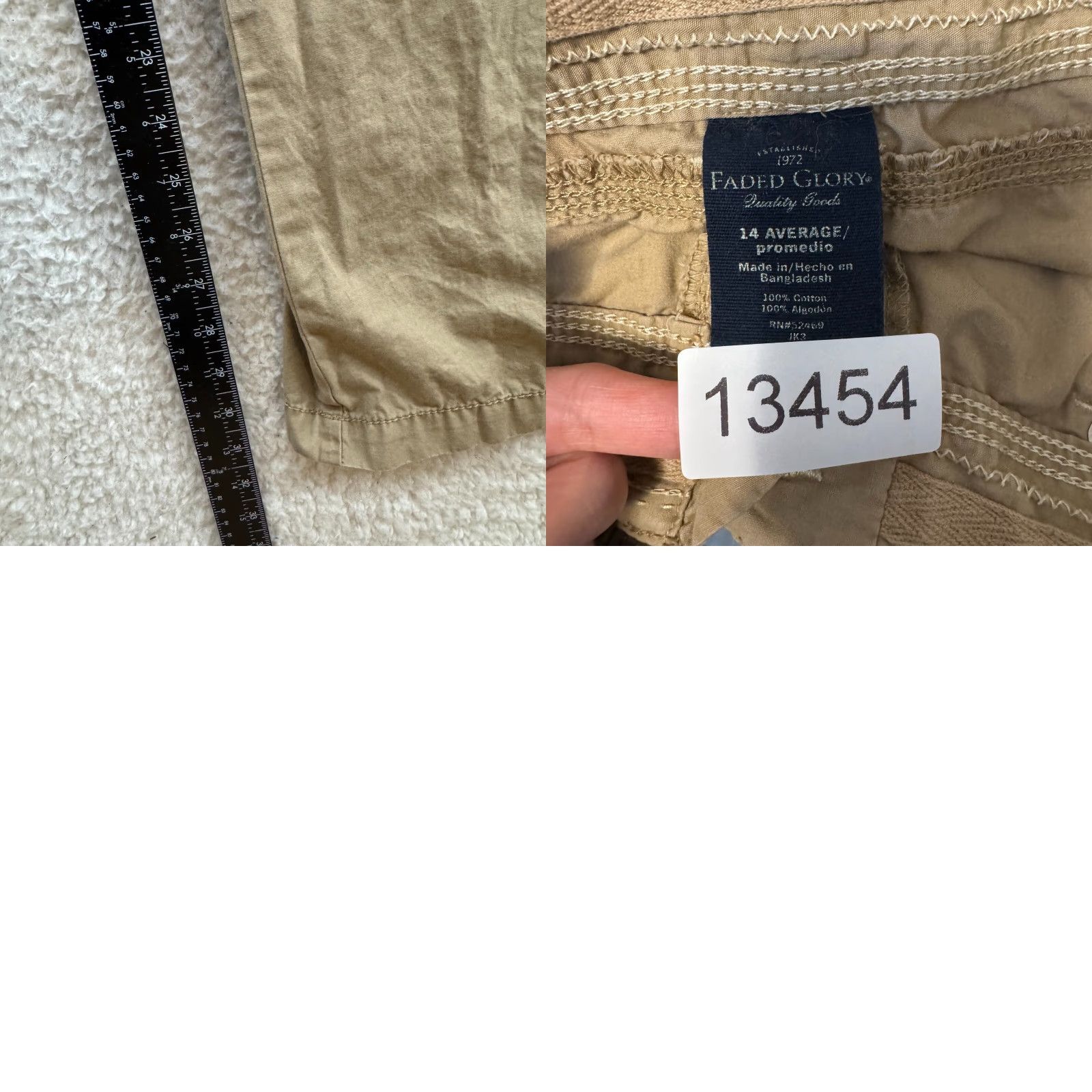Faded Glory VINTAGE Y2K Cargo Pants Wide Leg Khaki Tan Beige 14 34 Carpenter Skater Grunge Mens Size 36" / US 14 / IT 50 - 8 Thumbnail