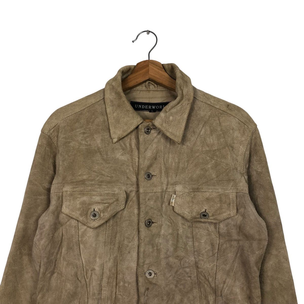 Japanese Brand VINTAGE GENUINE LEATHER BIKER JACKET UNDERWORLD ISSEYMIYAKE Size US L / EU 52-54 / 3 - 3 Thumbnail