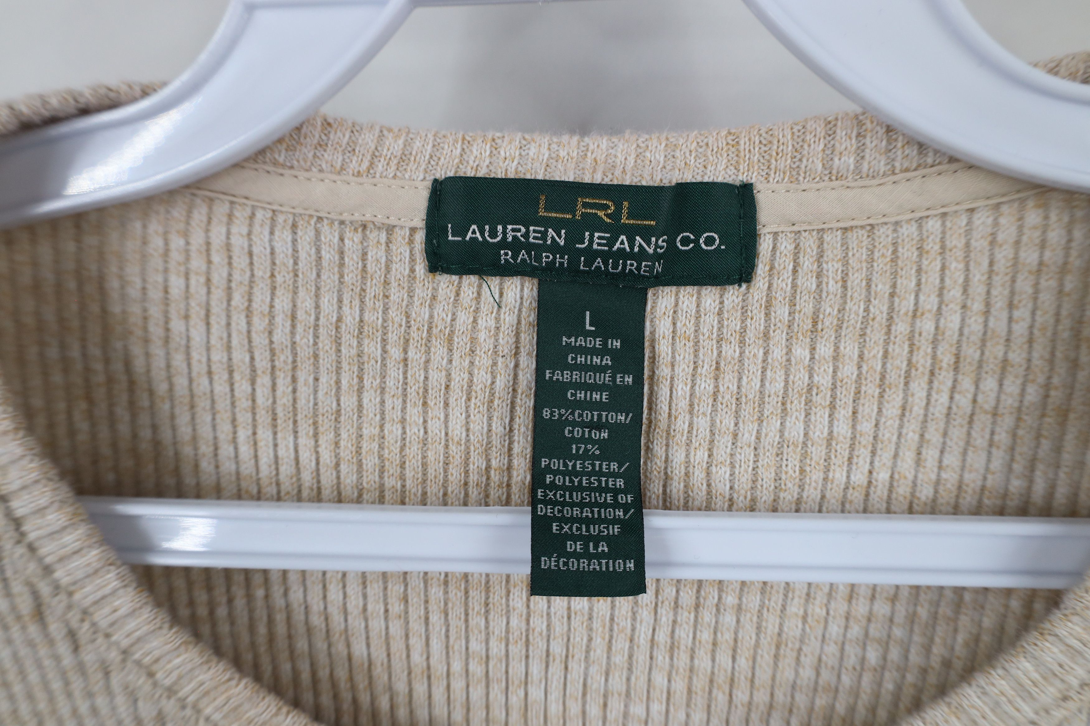Ralph Lauren × Vintage Vintage 90s Y2K Ralph Lauren Thermal Ribbed Knit T-Shirt Size L / US 10 / IT 46 - 8 Thumbnail
