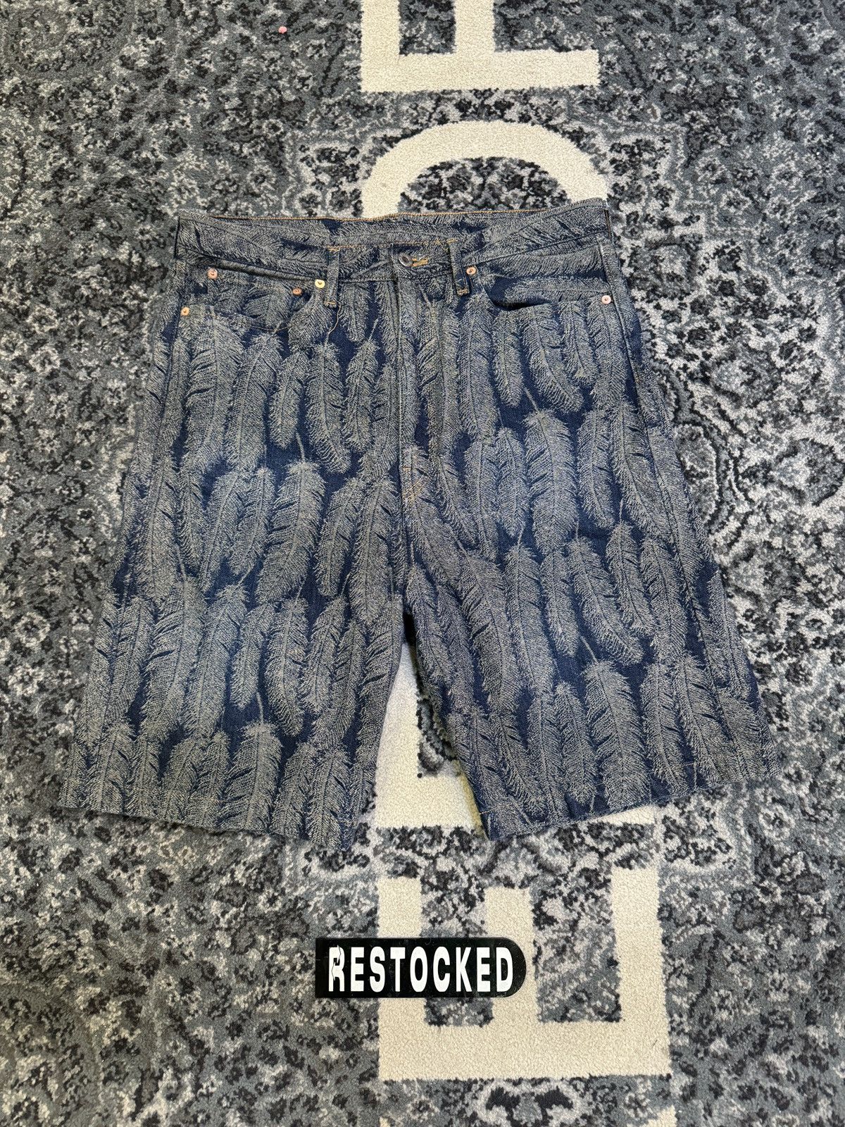 Kapital Kapital Denim Magpie Feather Jorts Size 36 Size US 36 / EU 52 - 1 Thumbnail
