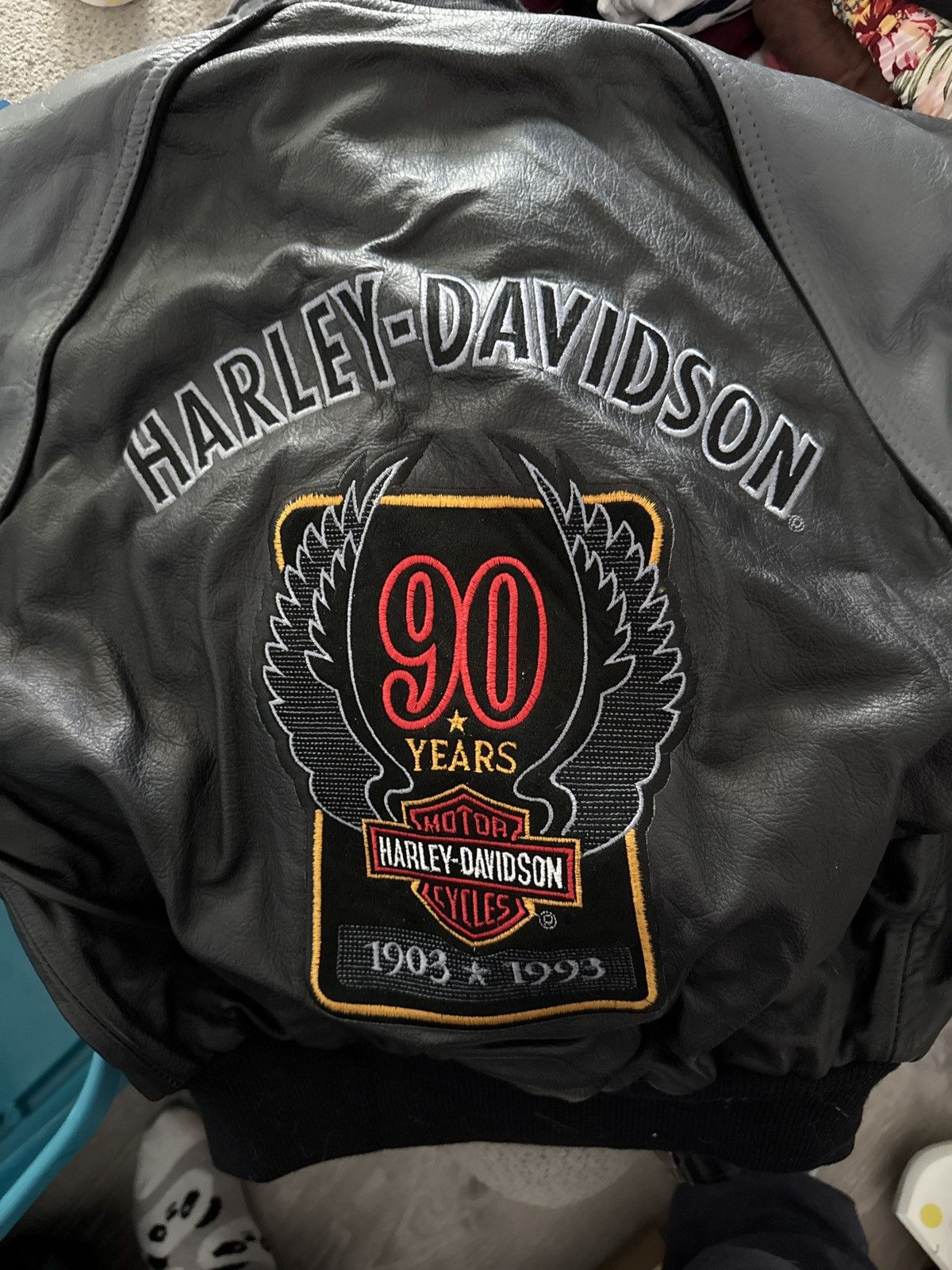 Harley Davidson Vintage 1993 Harley-Davidson 90th Leather Jacket
