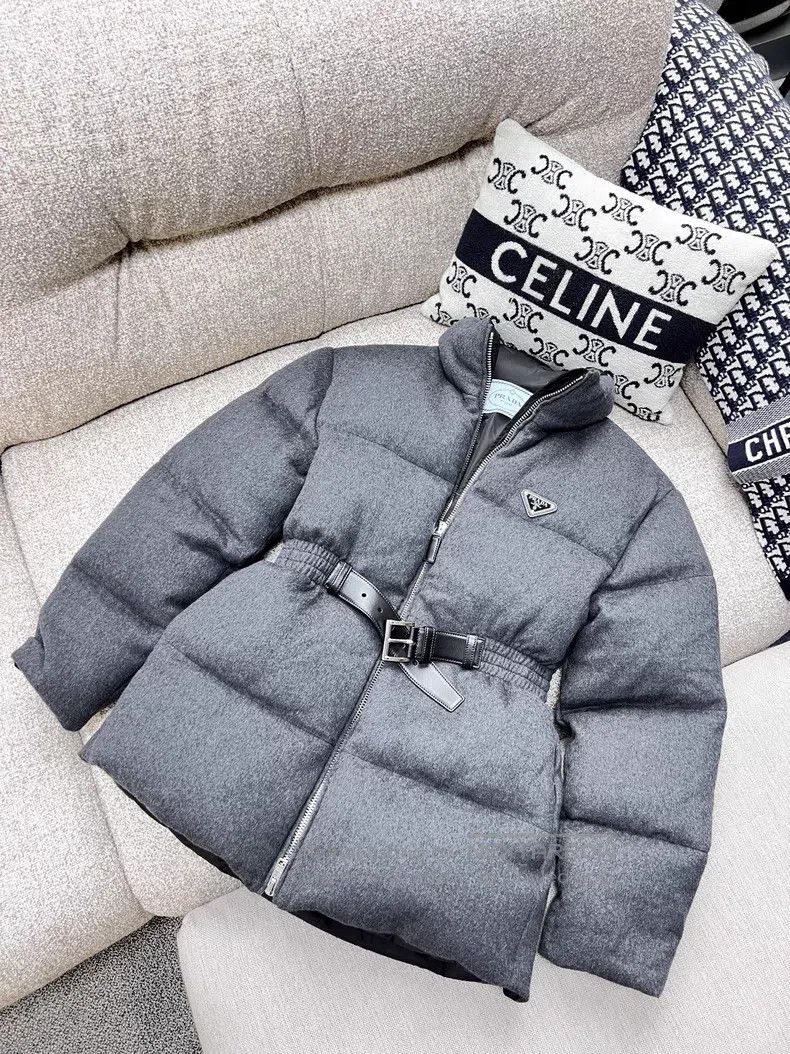 Prada Prada Triangle woollen waisted down jacket Size XS / US 0-2 / IT 36-38 - 2 Thumbnail