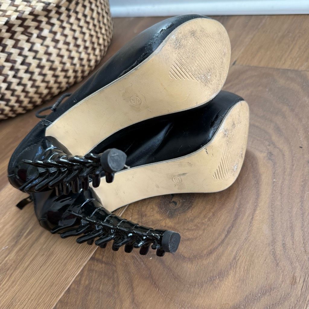 Other Gothic Babe Gothic Punk Bone Heel Boots Black $184 38 Size US 8 / IT 38 - 11 Thumbnail