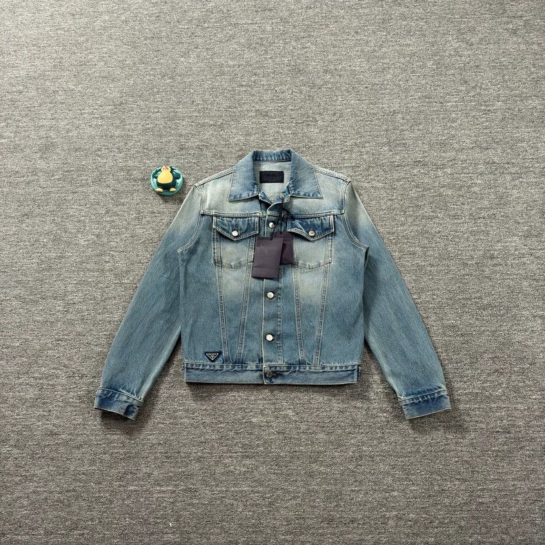 Prada Prada 23 Blue Denim Jacket Size US S / EU 44-46 / 1 - 1 Thumbnail