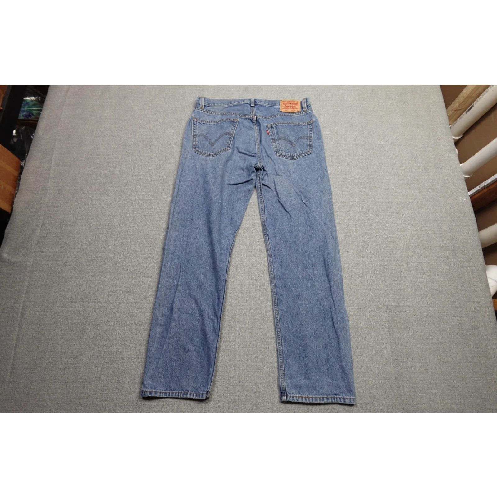 Levi's Levi’s 505 Jeans Mens 36x32 Blue Regular Fit Denim Medium Wash Straight Leg Y2K Regular Mens Leather Patch Pockets Zipper Fly Cotton Vintage No Size US 36 / EU 52 - 5 Thumbnail