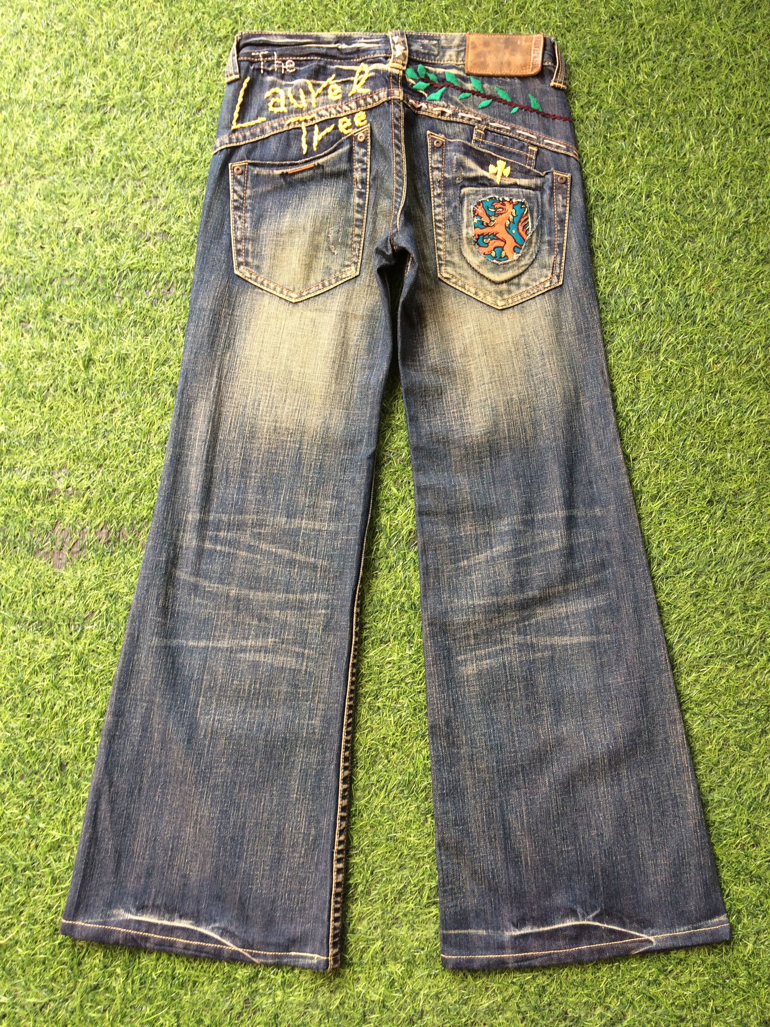 Japanese Brand Harajuku Low Waist Flared Wide Leg Jeans #D-505 Size 25" / US 0 / IT 36 - 2 Thumbnail