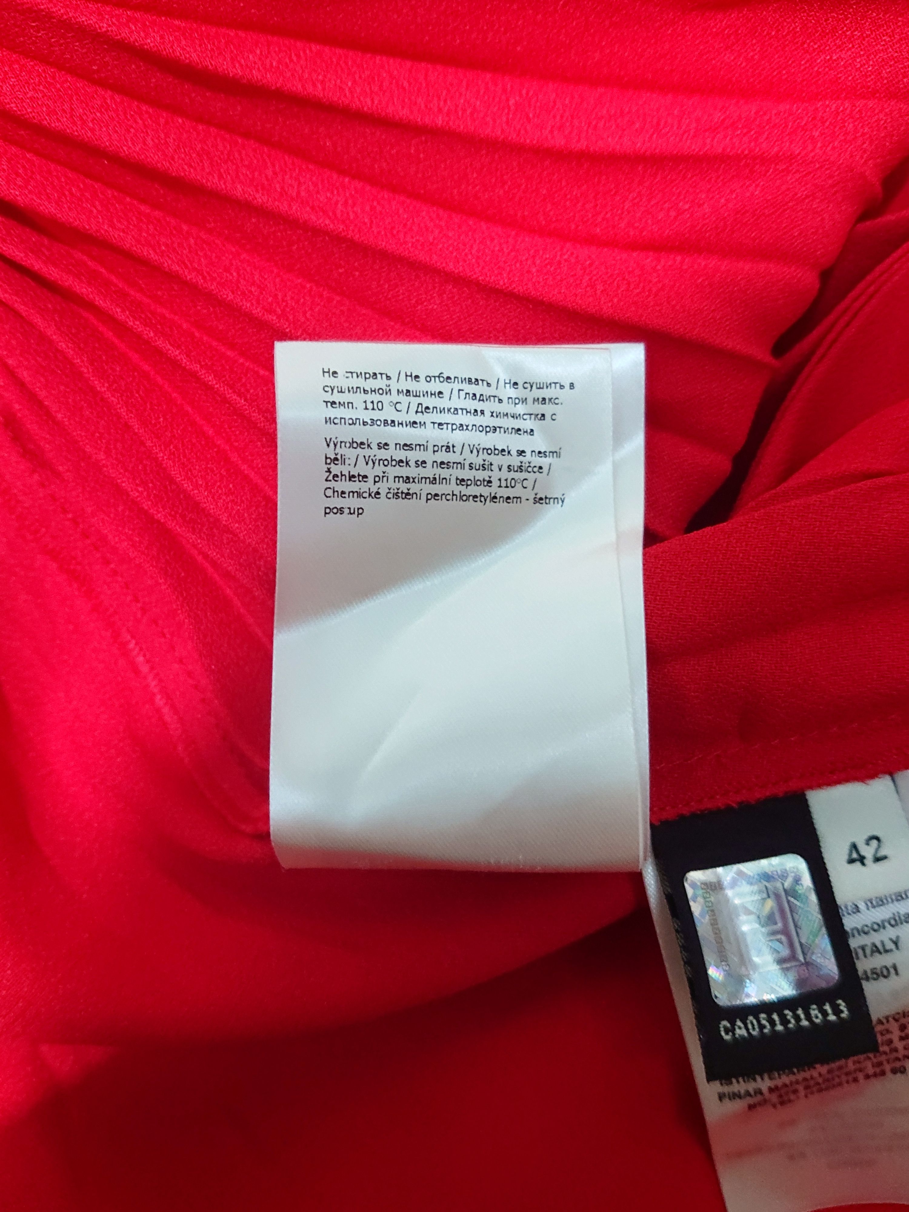 Fendi FENDI Pleat-side Tie-neck Satin Mini Dress In Red Size M / US 6-8 / IT 42-44 - 8 Thumbnail
