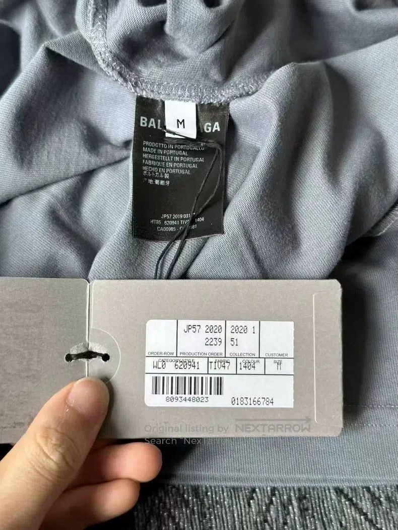 Balenciaga Balenciaga Gray-Blue Portrait Short Sleeve T-Shirt Size US M / EU 48-50 / 2 - 6 Thumbnail