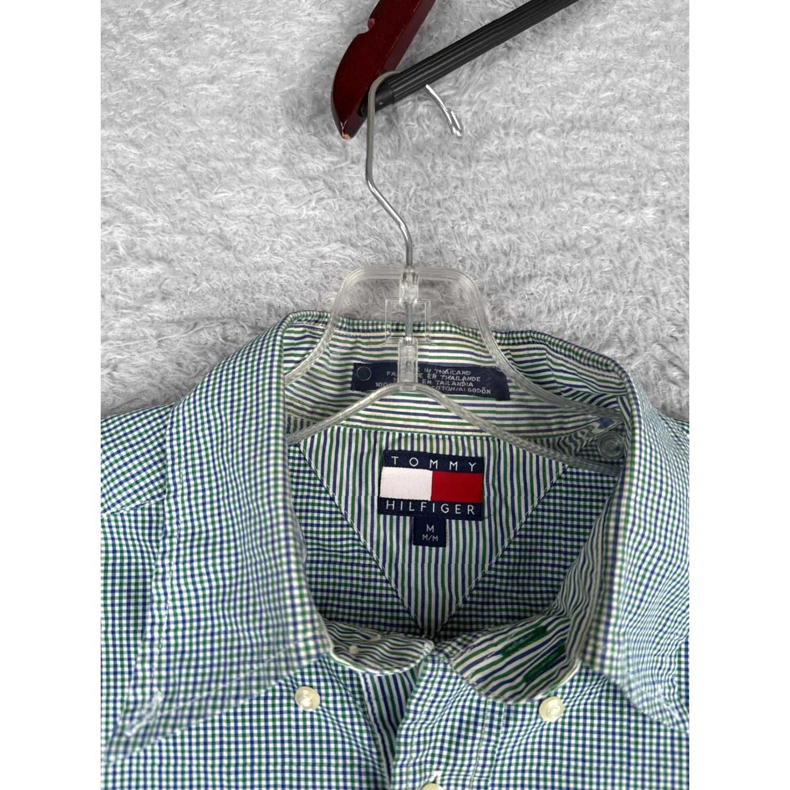 Tommy Hilfiger Tommy Hilfiger Button-Up Shirt Men Medium Green Blue Plaid Long Sleeve Casual Size US M / EU 48-50 / 2 - 7 Thumbnail
