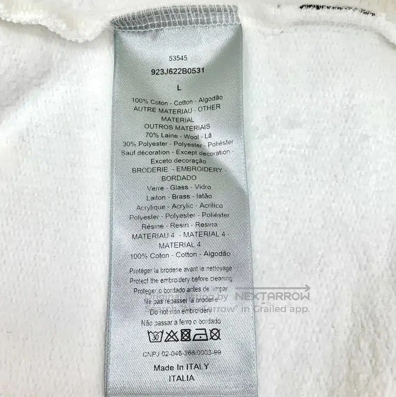 Dior Dior Women's White Cotton Sweatshirt with Bee . Size L / US 10 / IT 46 - 7 Thumbnail