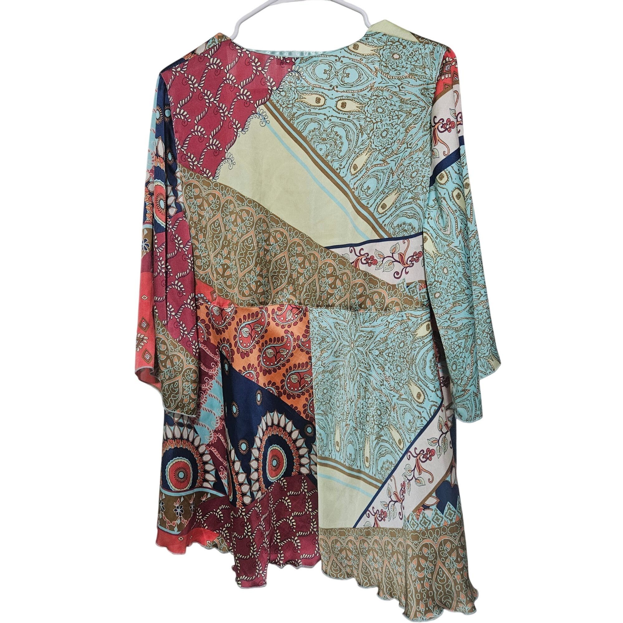 Other Cabi Women’s Kimono Jacket M Multicolor Patchwork Boho Chic Size ONE SIZE - 9 Thumbnail