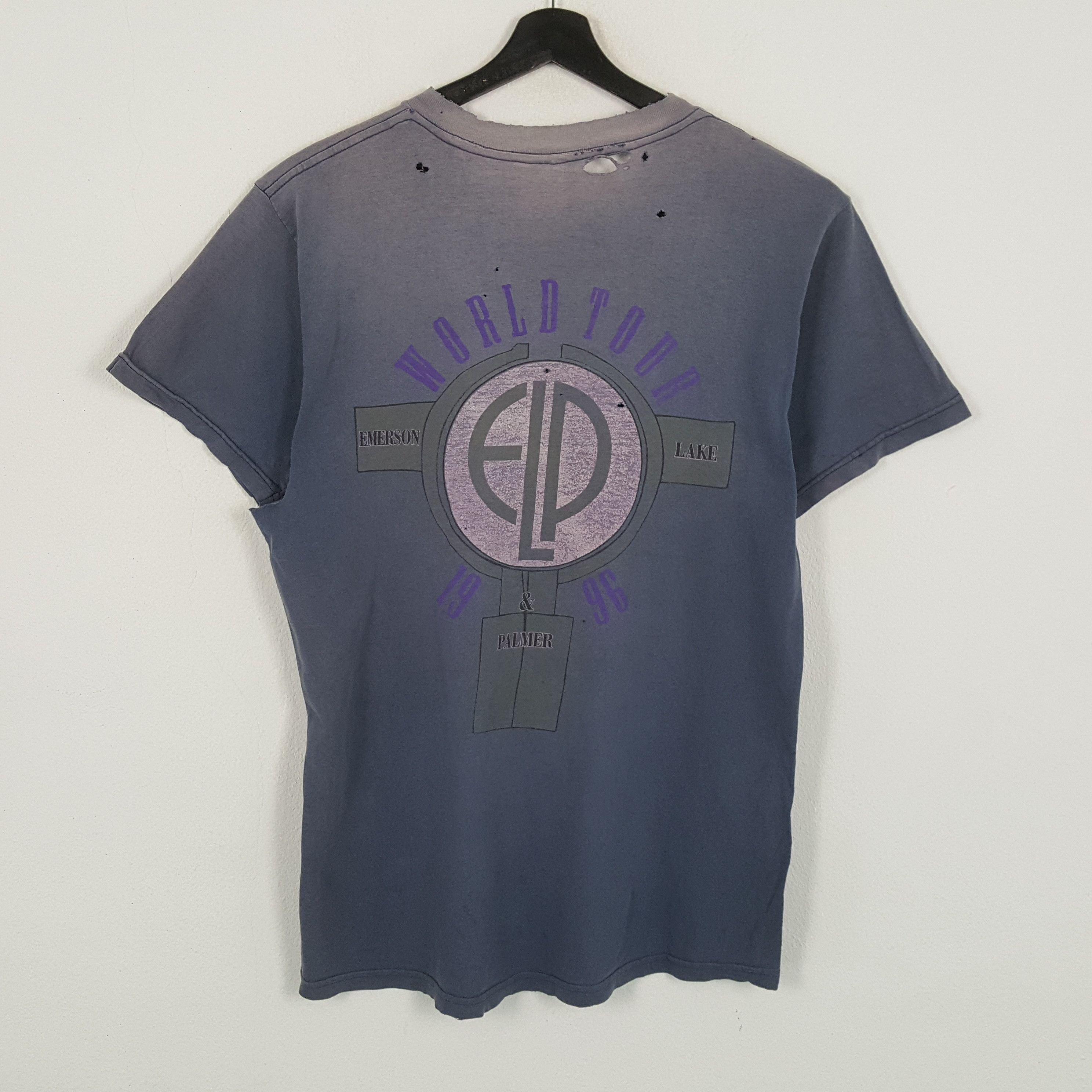 Band Tees × Vintage EMERSON LAKE & PALMER Rock Music Group Distressed Tshirt Size US L / EU 52-54 / 3 - 3 Thumbnail