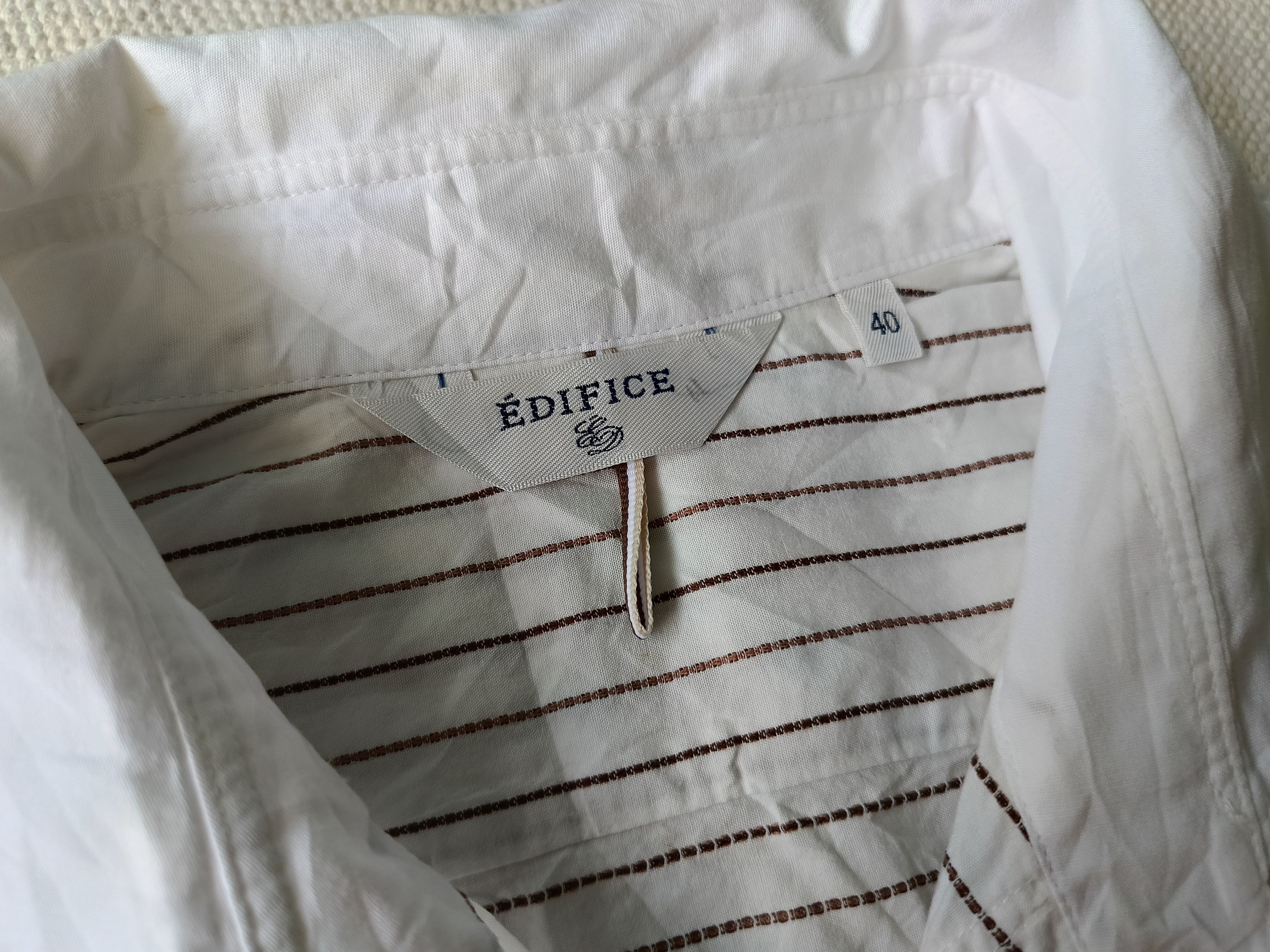 Edifice Japan Edifice 40 Japan shawl collar striped short sleeve shirt Size US M / EU 48-50 / 2 - 2 Thumbnail