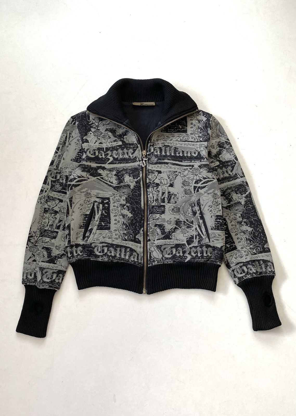 John Galliano 🔥Ultra Rare John Galliano Vintage Unisex Gazzete Zip Jacket Size US M / EU 48-50 / 2 - 3 Thumbnail