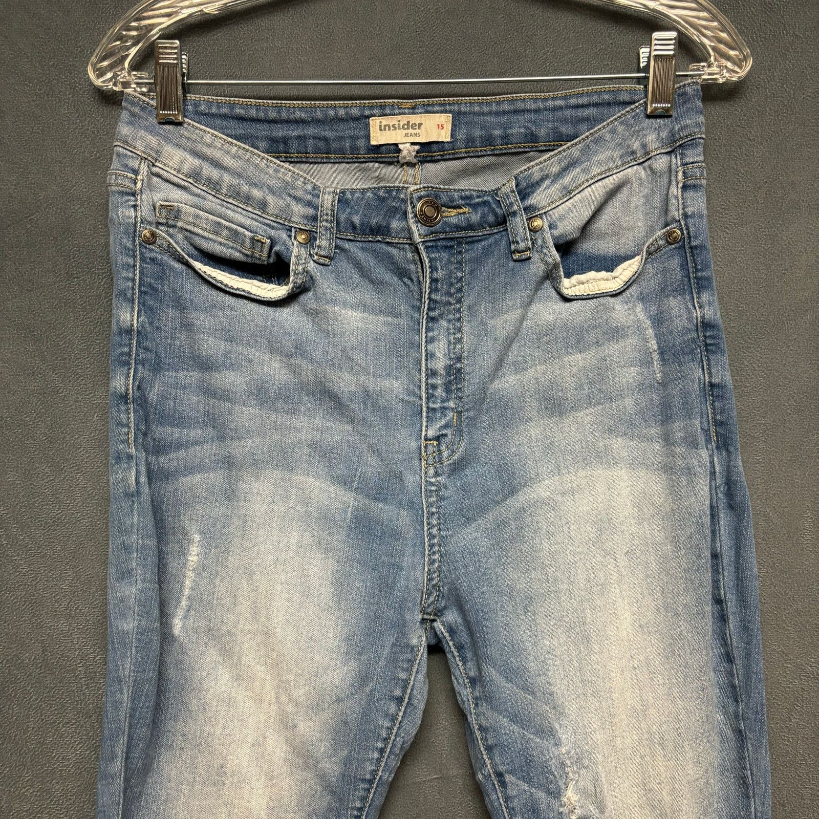Other Insider Skinny Jeans Womens Juniors 15 Distressed Y2K Norm Size 30" / US 8 / IT 44 - 4 Thumbnail