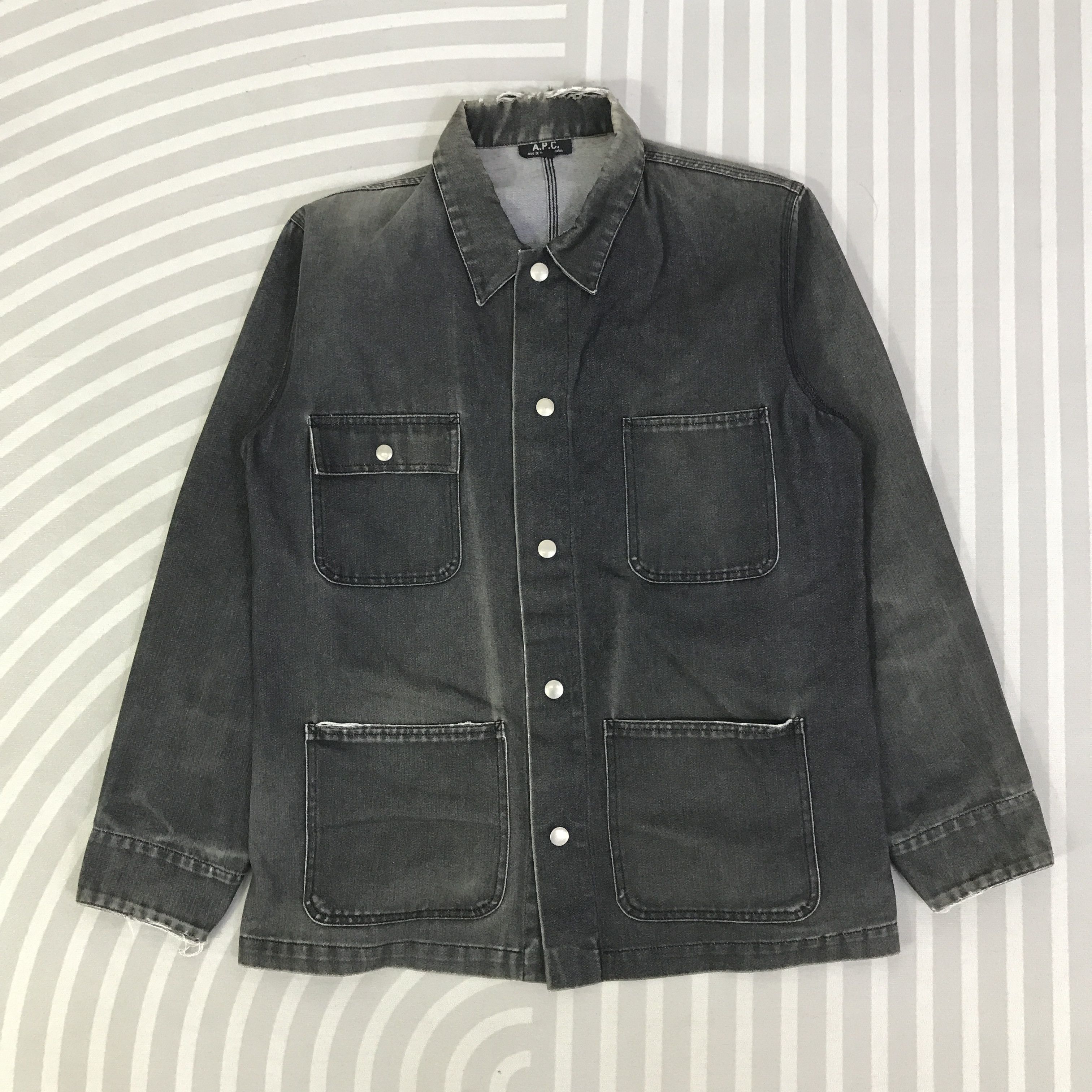 A.P.C. Vintage A.P.C Denim Faded distressed Jacket K115B12 Size US L / EU 52-54 / 3 - 1 Thumbnail