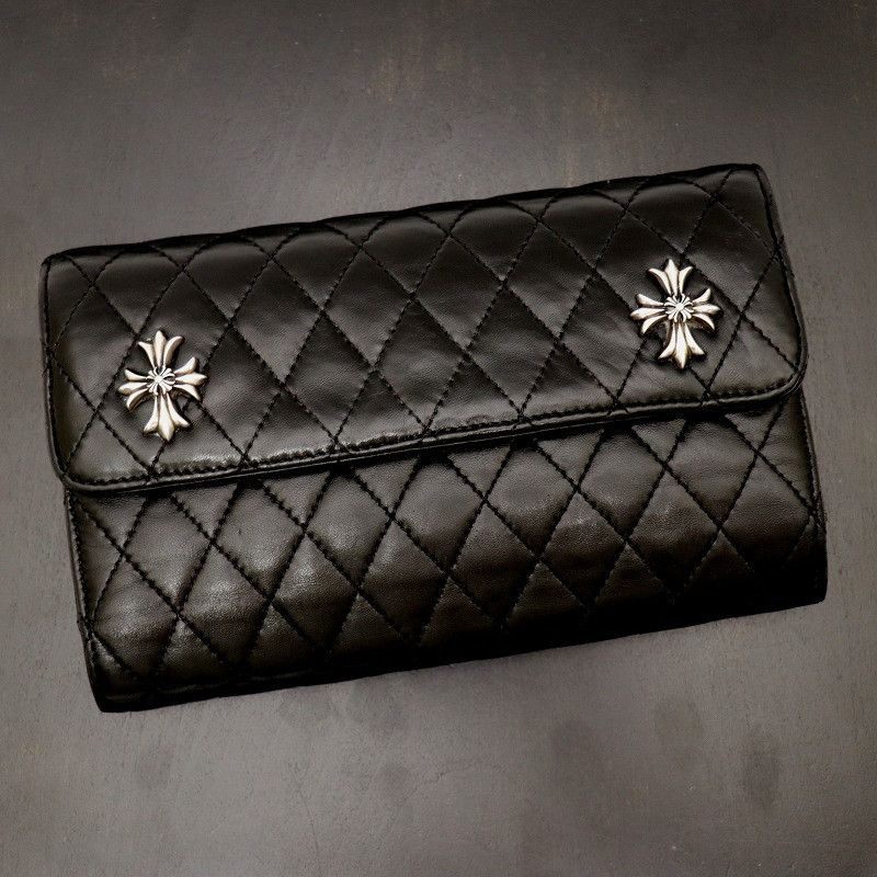 Chrome Hearts Chrome Hearts Wave mini black wallet | Grailed