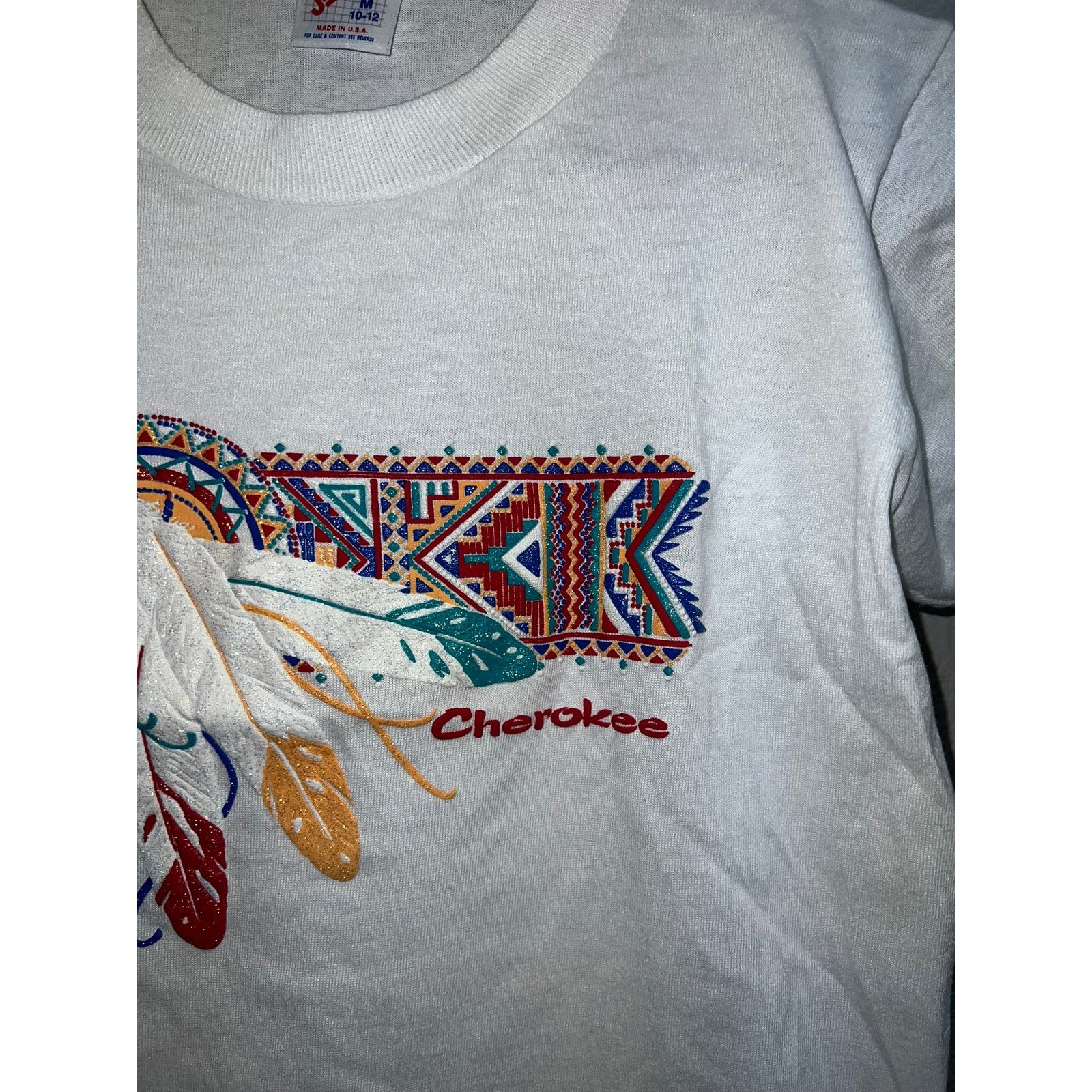 Jerzees 90s Youth Cherokee Native American Feather Shirt Tee Kid's M Size M / US 6-8 / IT 42-44 - 3 Thumbnail