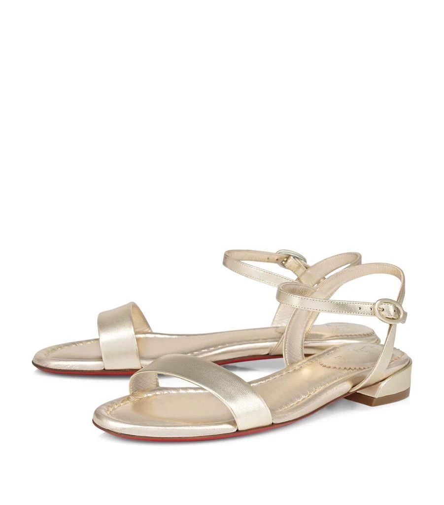 Christian Louboutin os11x0126 Sweet Jane Leather Sandals in Gold Size US 9 / IT 39 - 3 Thumbnail
