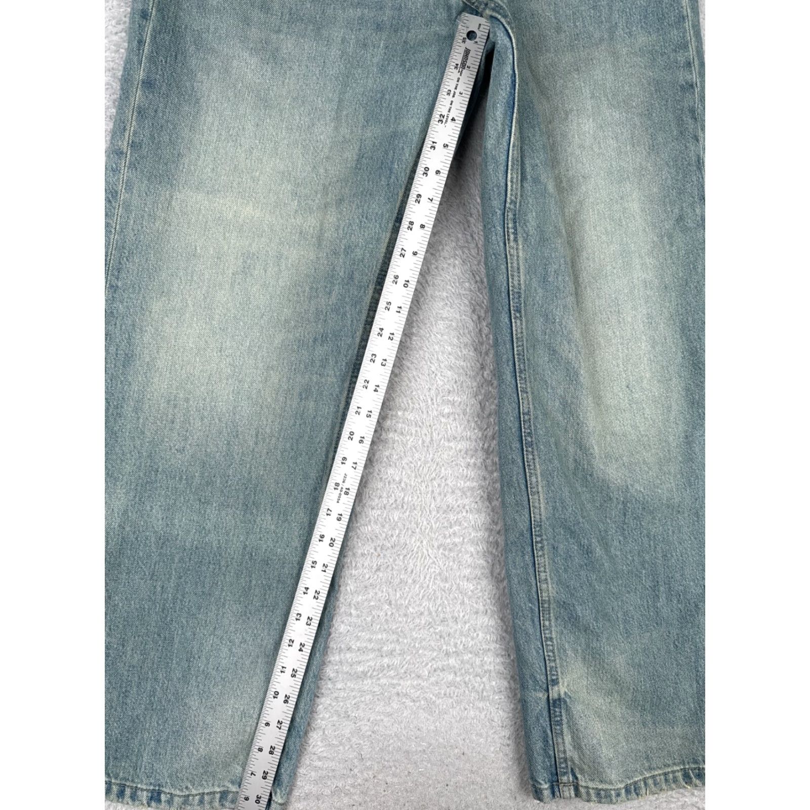 Zara Zara Jeans Womens 31 Blue Denim Wide Leg High Rise Cotton Blend Med Wash 30x31 Size 24" / US 00 / IT 34 - 7 Thumbnail