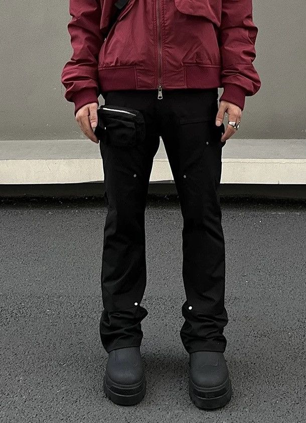 Japanese Brand × Vintage Avant garde removable pocket back zip grunge flare pants Size US 32 / EU 48 - 3 Thumbnail