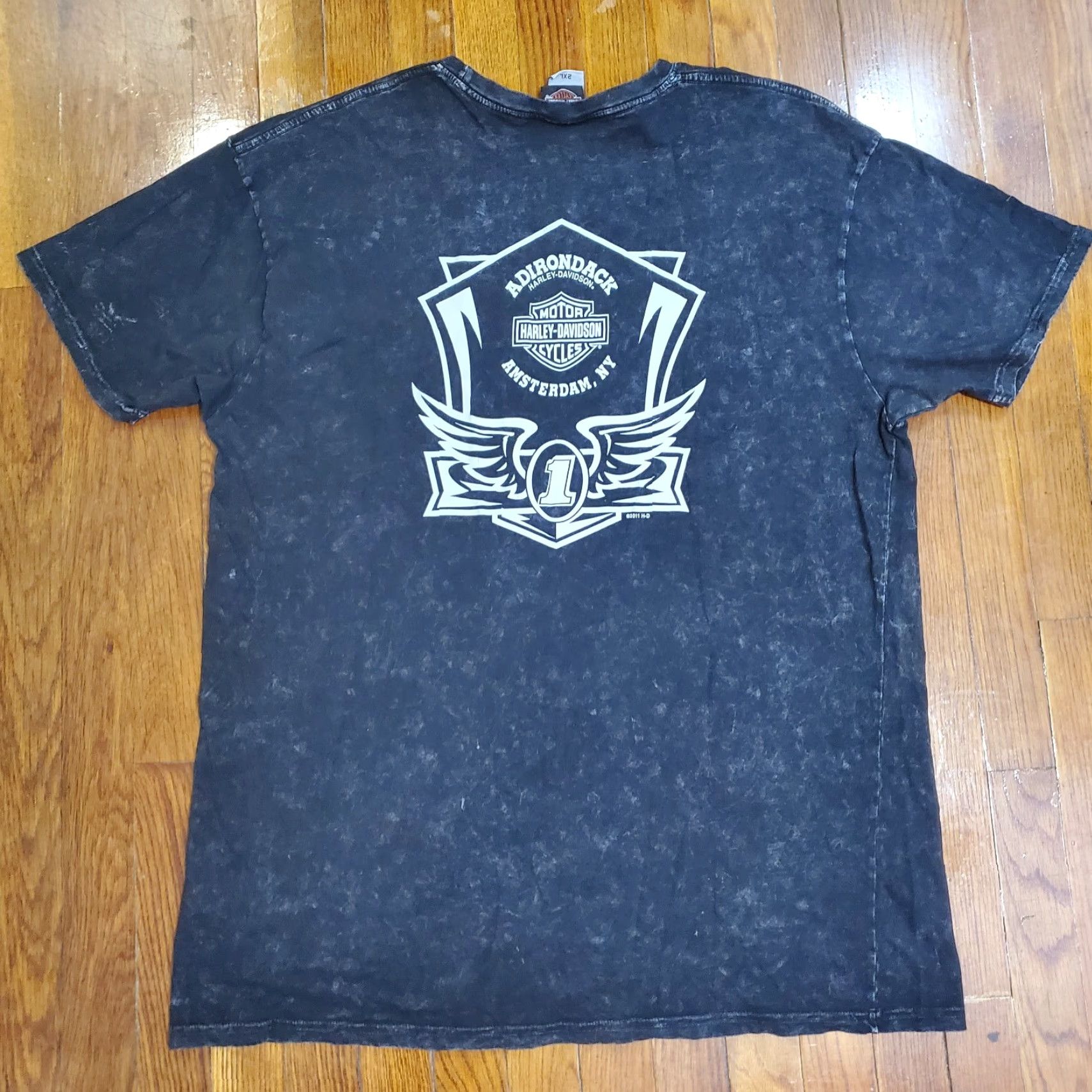 Harley Davidson VINTAGE Harley-Davidson T-Shirt 2XL Black Acid Wash No Cages Adirondack Y2K Size US XXL / EU 58 / 5 - 7 Thumbnail
