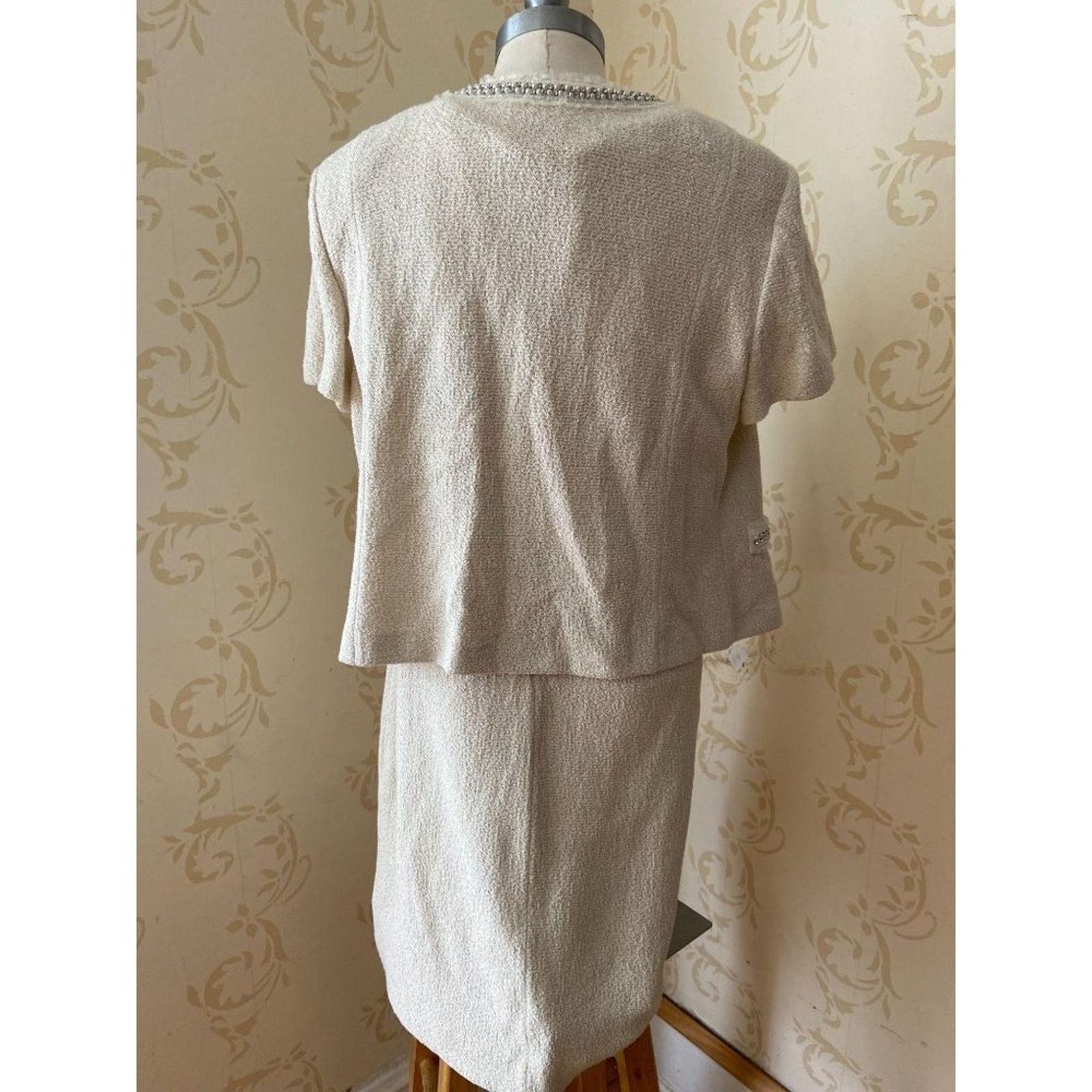 St. John St. John Hand Beading 2c Matching Dress & Jacket - Size L / US 10 / IT 46 - 4 Thumbnail