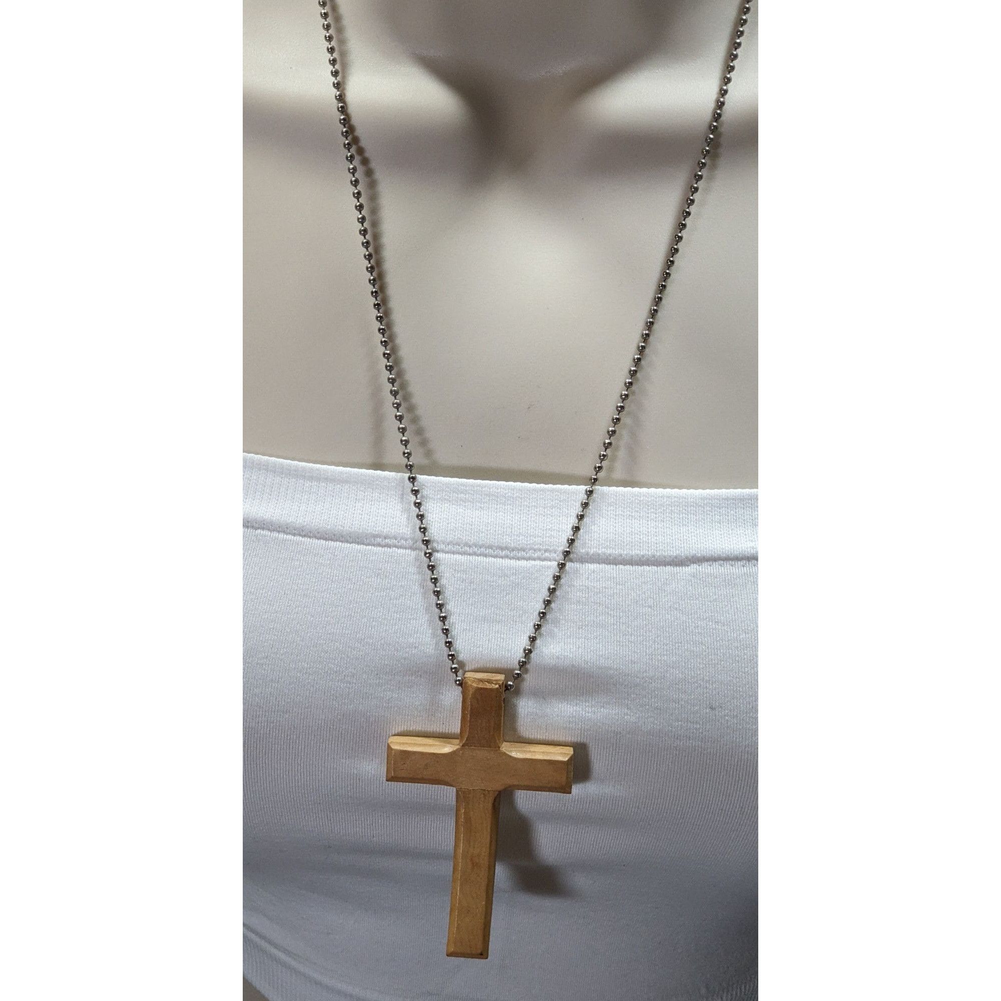 Other Handmade Religious Olive Wood Carved Cross Necklace Size ONE SIZE - 6 Thumbnail