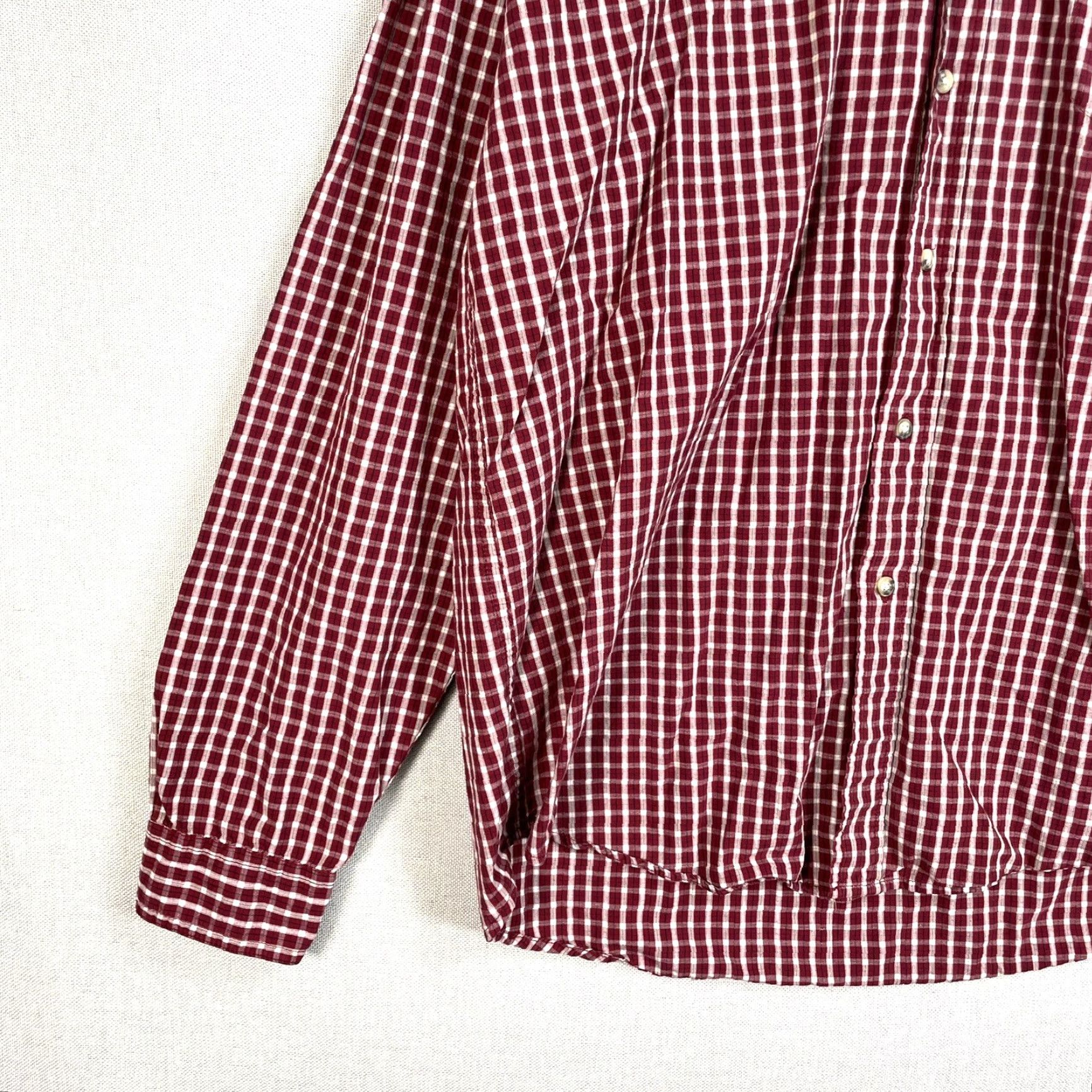 Wrangler Wrangler Shirt Mens L Red 100% Cotton Button-Up Long Sleeve Plaid Western Rockabilly Casual Vintage No Size US L / EU 52-54 / 3 - 3 Thumbnail