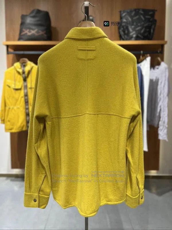 Ermenegildo Zegna Zegna Men's Yellow Square Neck Zip Knit Top. Size US L / EU 52-54 / 3 - 5 Thumbnail