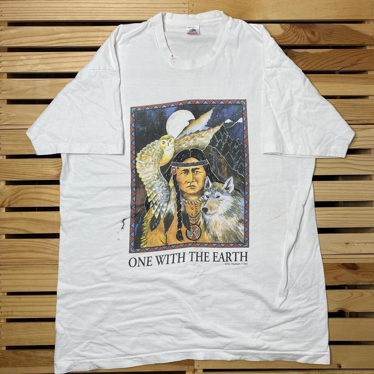 Fruit Of The Loom Vintage "One with Earth" White Native American Tee Size 2XL Size US XXL / EU 58 / 5 - 1 Thumbnail