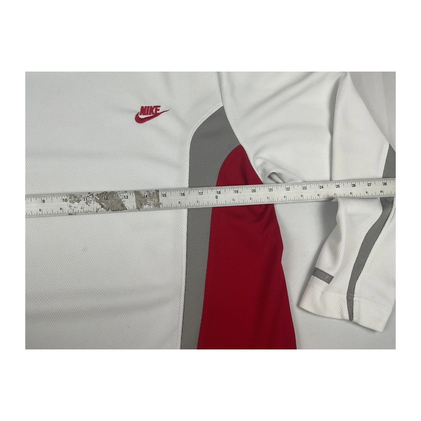 Nike Nike Vintage Long Sleeve Athletic Shirt Mens XL White Red Y2 Size US XL / EU 56 / 4 - 4 Thumbnail