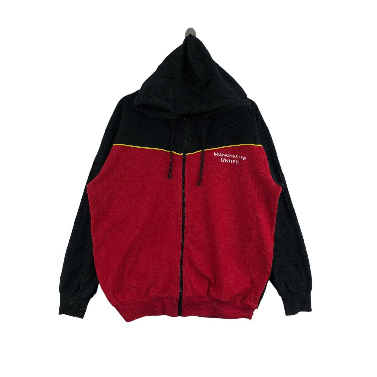 image of Manchester United Fleece Jacket Football Club in Black/Red, Men's (Size XL)