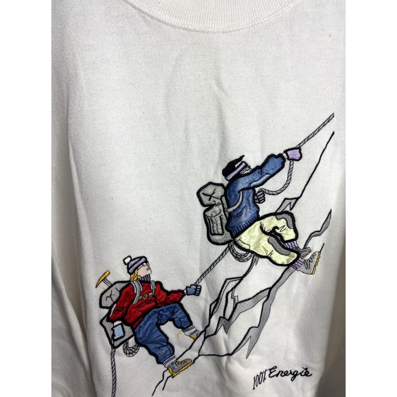 Energie VINTAGE Energie Sweatshirt Womens M White 100% Energie Climbers Graphic 90s Size M / US 6-8 / IT 42-44 - 2 Thumbnail