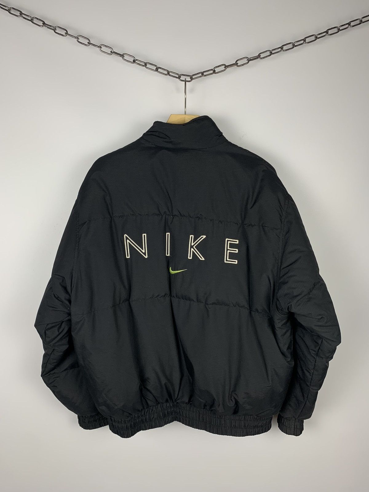 Nike Vintage 90’s Nike Spell Out Logo Puffer Jacket Size L 12-14 Size US XXS / EU 40 - 1 Thumbnail