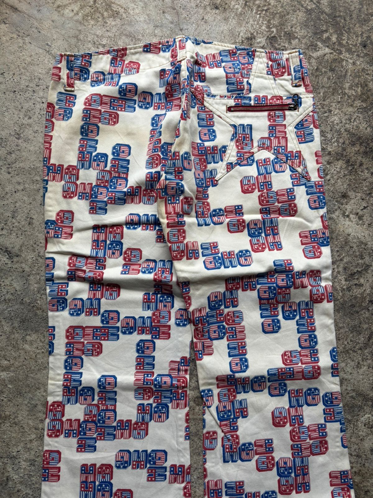 Hysteric Glamour 1990s Hysteric Glamour HG All Over Print Bell Bottom Jeans Size US 29 - 9 Thumbnail