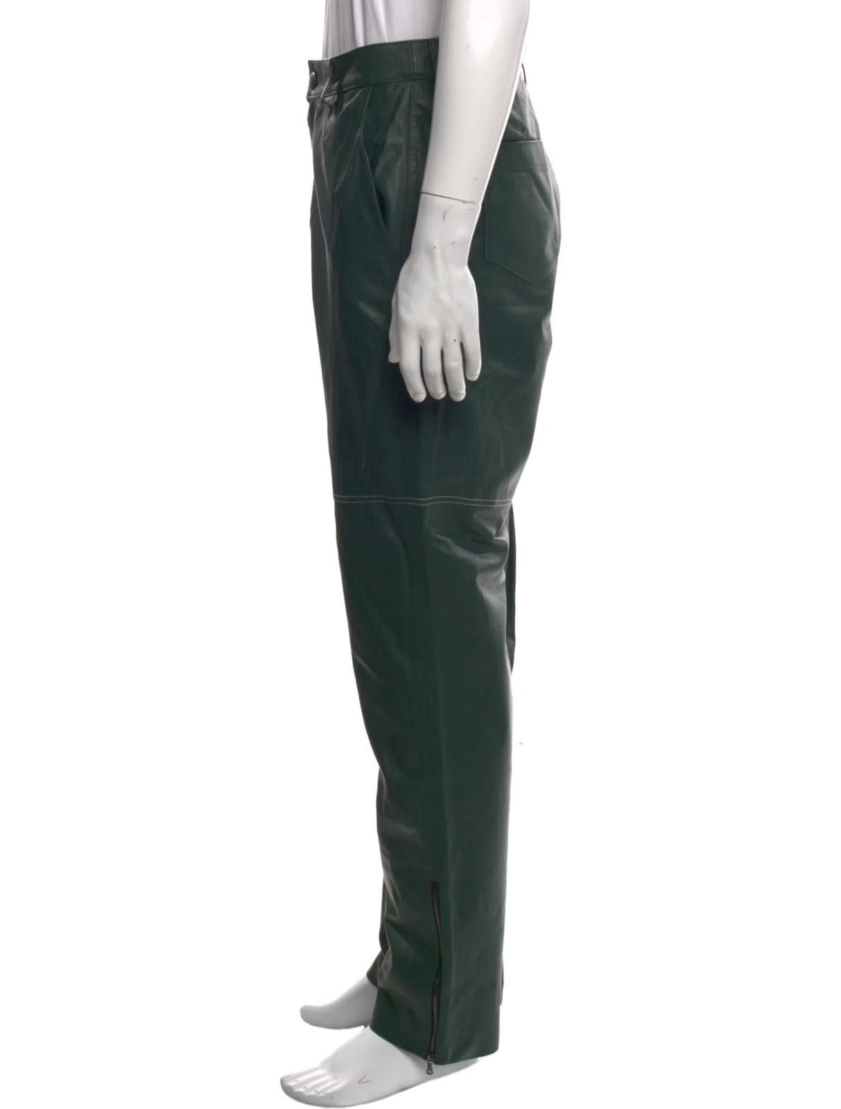 Other Marcell Von Berlin Forest Green Lambskin Pants Size: M Size US 32 / EU 48 - 2 Thumbnail
