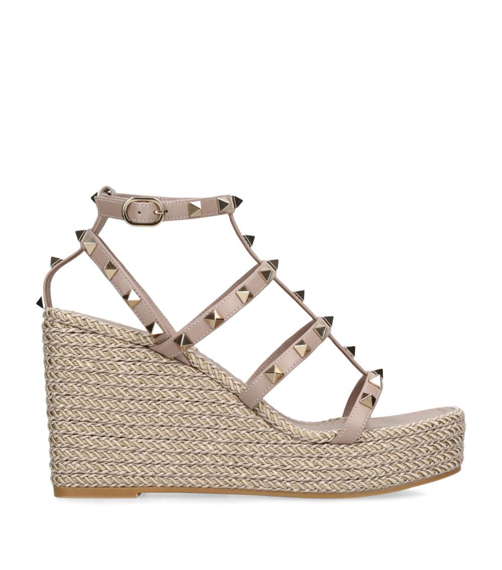Valentino o1s22i1n0924 Rockstud Wedge Sandals in Neutro Size US 11 / IT 41 - 1 Thumbnail